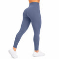 Leggings sportivi M in tessuto elasticizzato blu con vita alta per allenamento