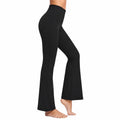 Leggings donna S in tessuto elasticizzato nero per yoga a vita alta svasati