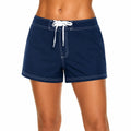 Pantaloncini da bagno donna M in tessuto sintetico blu navy con coulisse stile surf