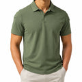 Polo uomo M in tessuto tecnico verde oliva a manica corta stile casual