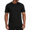 T-shirt uomo M nera in tessuto a maglia - girocollo a maniche corte