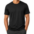 T-shirt uomo M in tessuto tecnico nero - girocollo a maniche corte per uso quotidiano